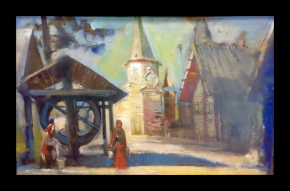 Картина "Деревня Лядины" 2002